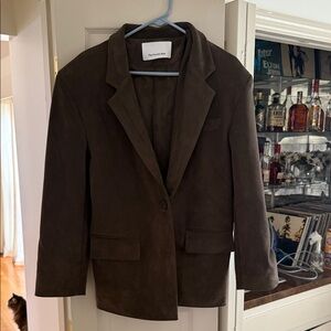 The Frankie Shop Dark Brown Oversized Blazer